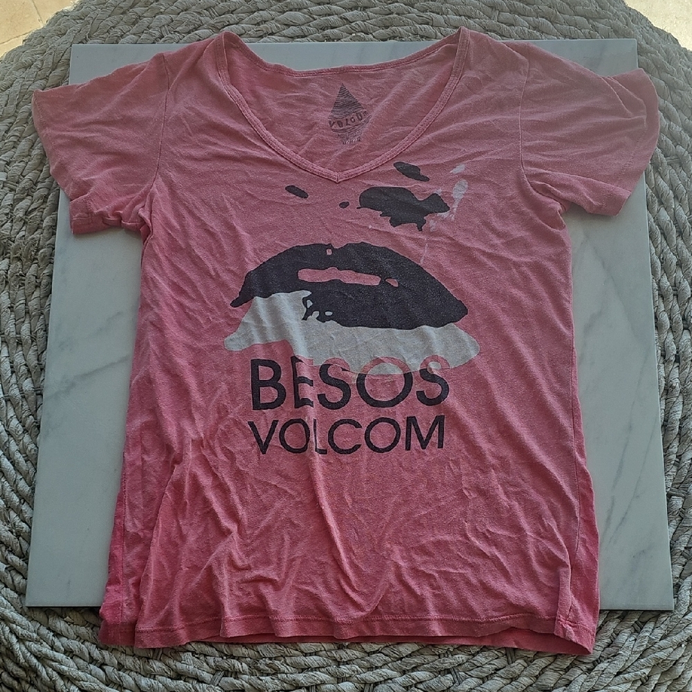 Volcom Pink 'Besos' Graphic T-Shirt